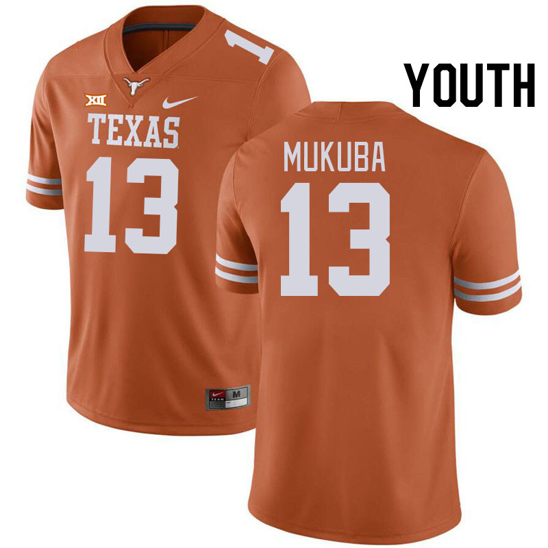 Youth #13 Andrew Mukuba Texas Longhorns College Football Jerseys Stitched-Orange